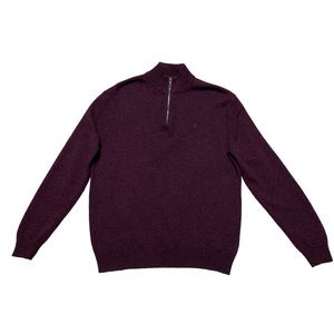 Next Signature Quarter Zip Sweater Men’s XL Purple Wool Long Sleeve Pullover Top